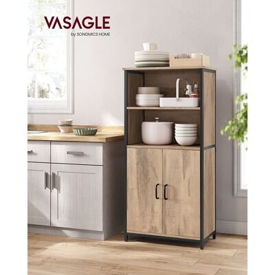 Kitchen cabinet with adjustable shelves oak brown-black