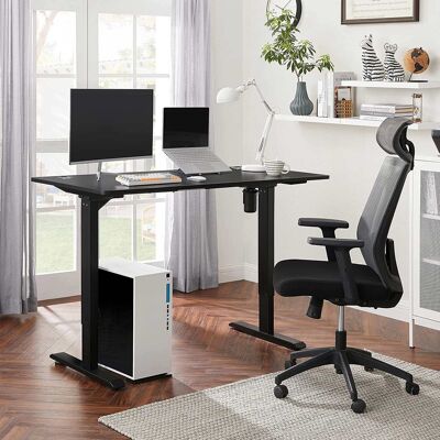 Sit-stand desk in black