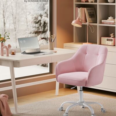Silla de oficina hasta 110 kg de capacidad de carga rosa pastel
