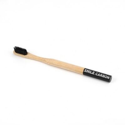 Cepillo de dientes de carbón de bambú - Madera natural