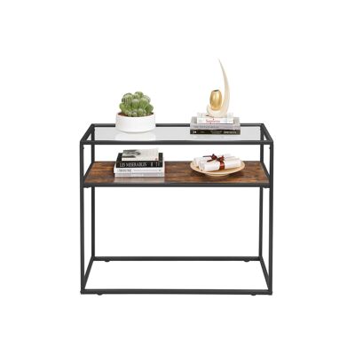 Console table with glass surface
