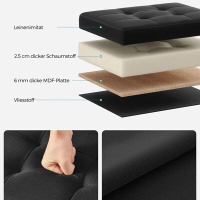 Banc de rangement noir basique