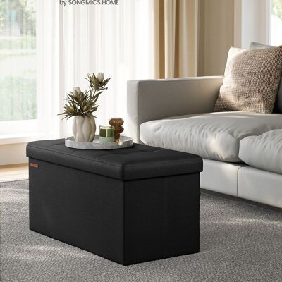 Banc 76 cm pliable avec espace de rangement noir