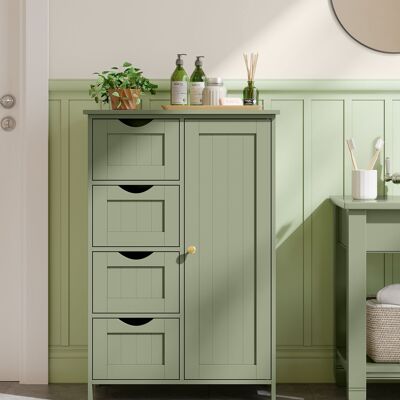 Bathroom cabinet with 4 drawers, 30 x 55 x 82 cm, forest green
