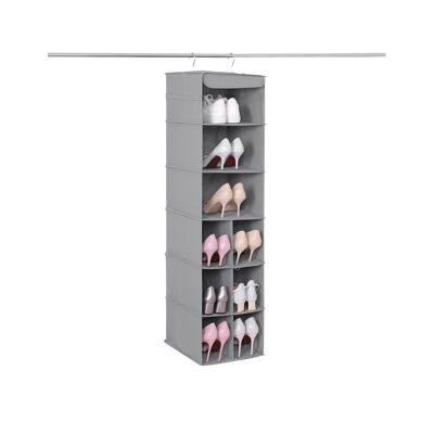 Fabric hanging shelf 9 compartments light gray