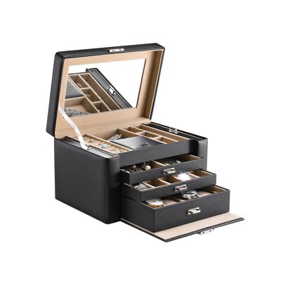 Coffret à bijoux 3 tiroirs noir
