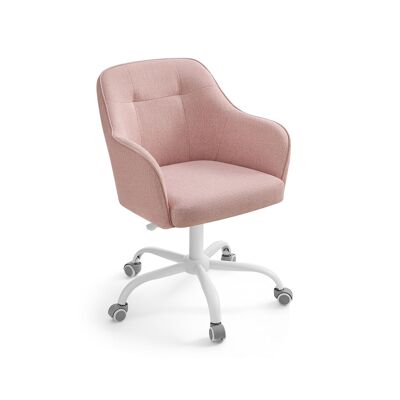Silla de oficina en casa, altura ajustable, transpirable, color rosa