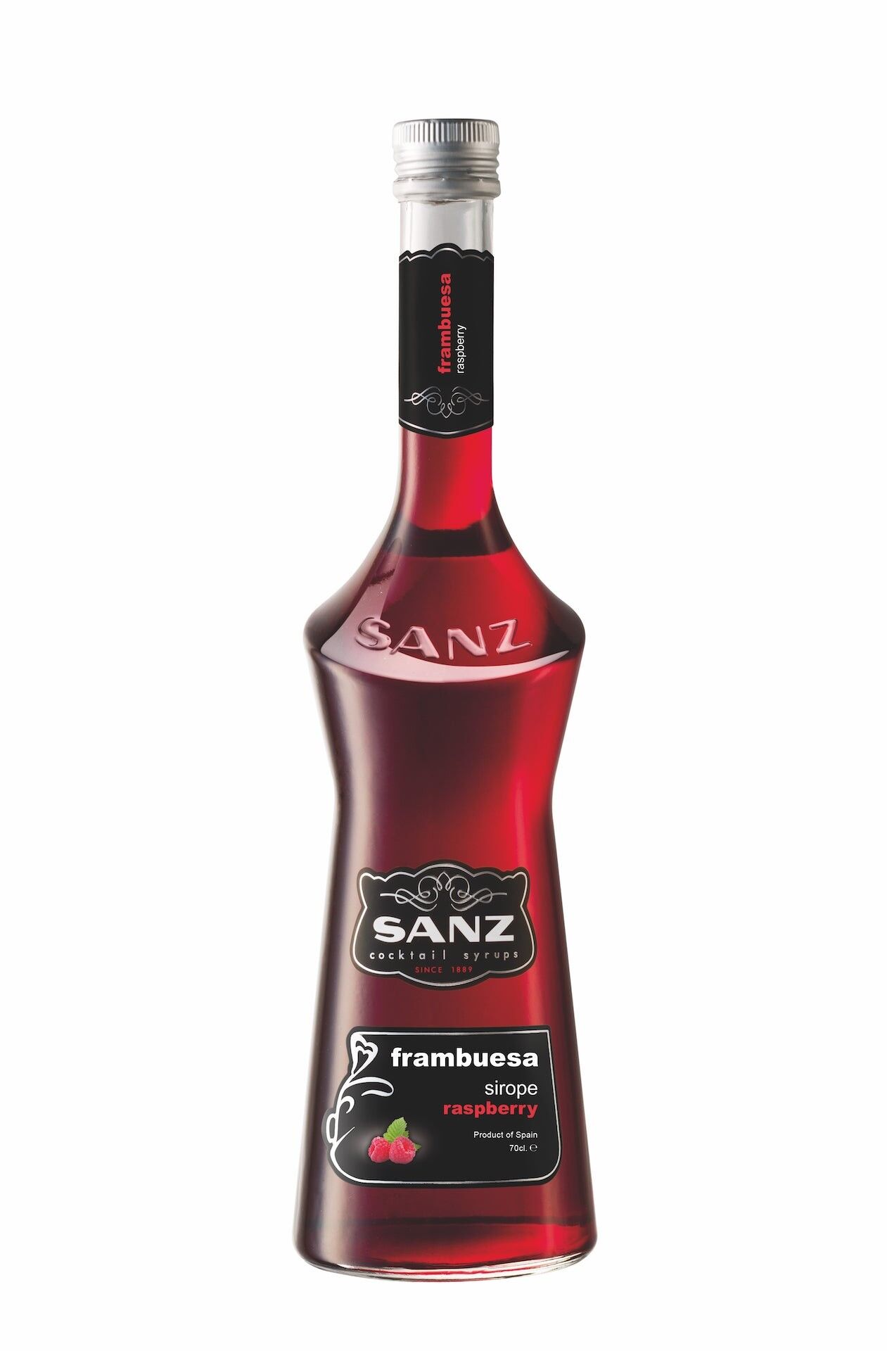 Raspberry syrup SANZ, made from 26% raspberry juice. Alcohol-free.0.7l