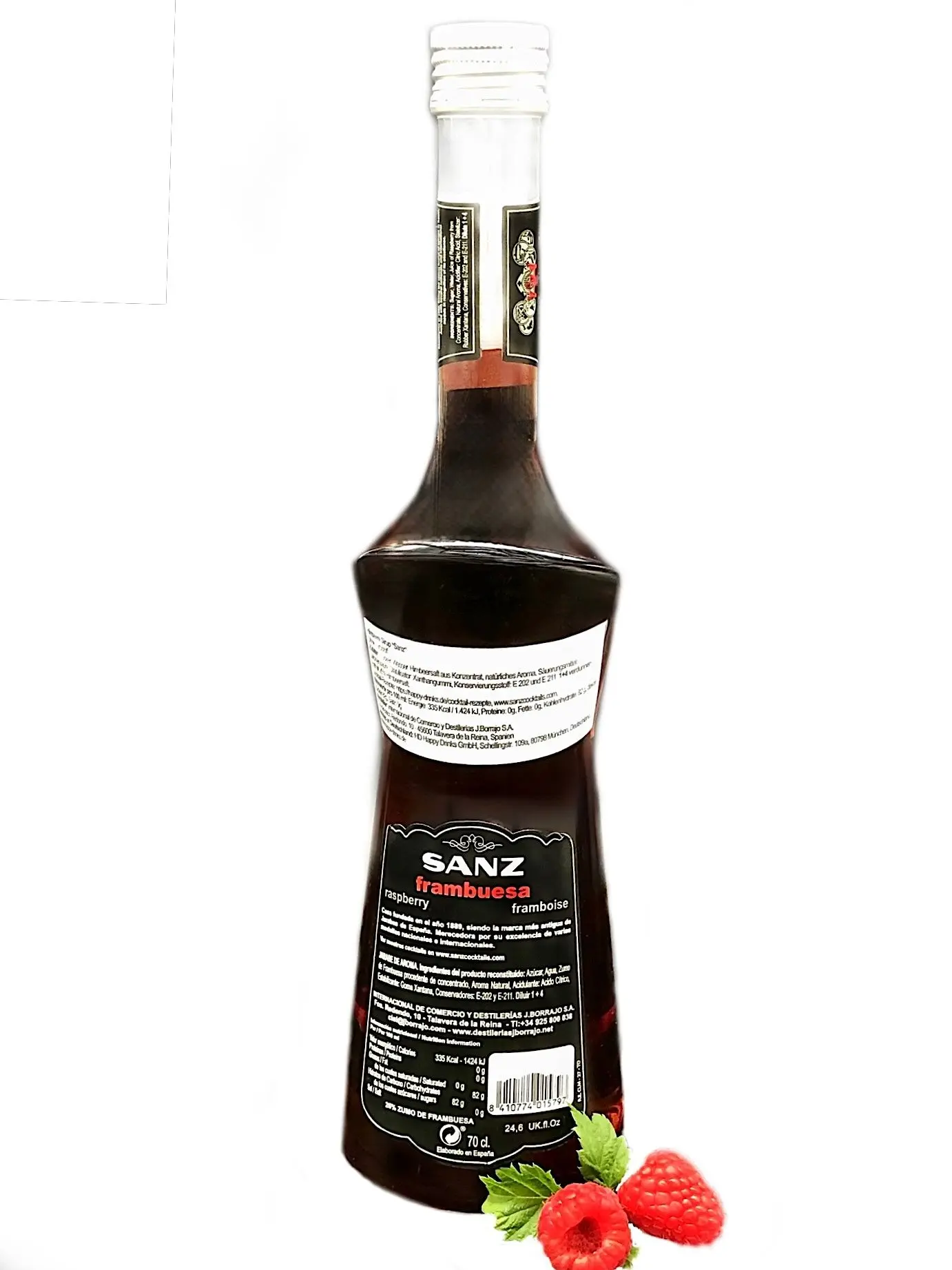 Himbeersirup SANZ, aus 26% Himbeersaft. Alkoholfrei. 0,7l