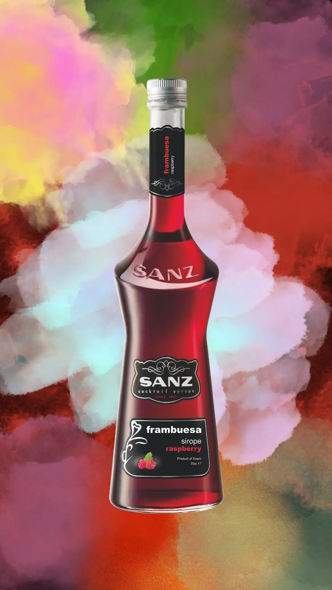 Himbeersirup SANZ, aus 26% Himbeersaft. Alkoholfrei. 0,7l