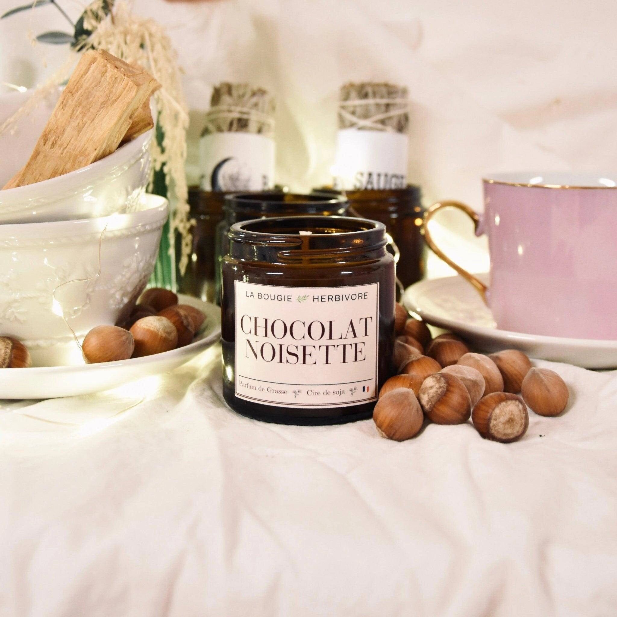 Chocolate Hazelnut Scented Candle with Vegetable Soy Wax 90g