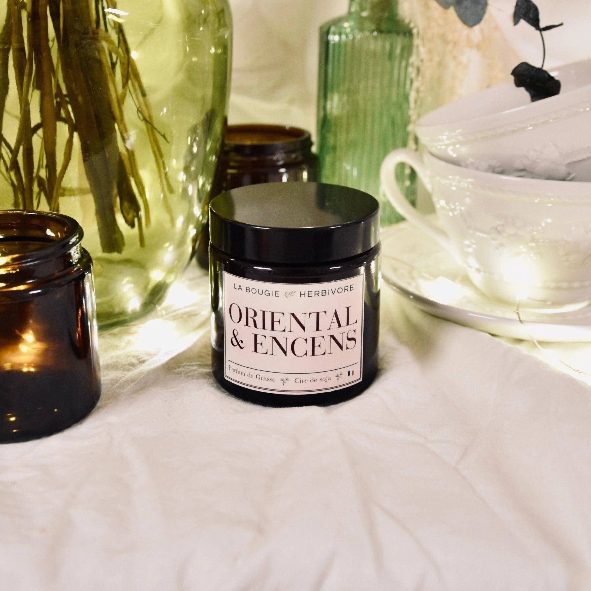 Oriental Incense scented candle made from vegetable soy wax 90g