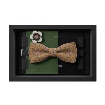Set de regalo para hombre | Pajarita de corcho verde lima + Pañuelo de bolsillo y ramillete | Hecho a mano en Alemania