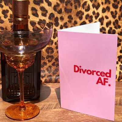 Tarjeta divertida "Divorciado AF", tarjeta de separación por divorcio