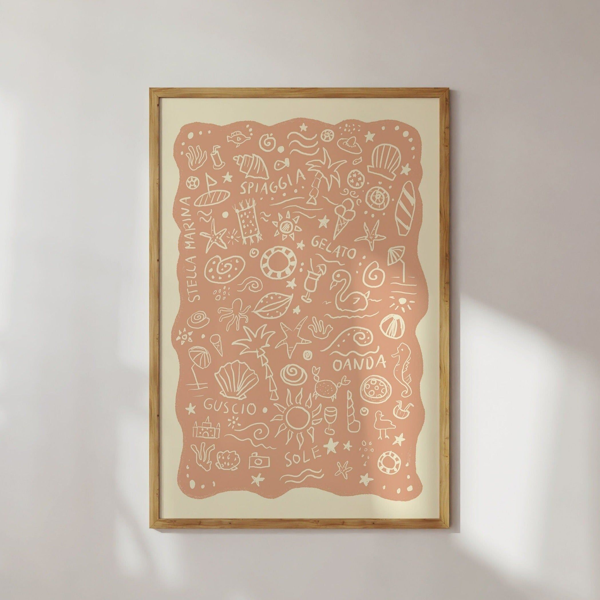 COLLAGE DELLA SPIAGGIA ITALIANA DEL POSTER