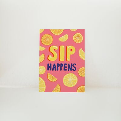 POSTKARTE SIP HAPPENS