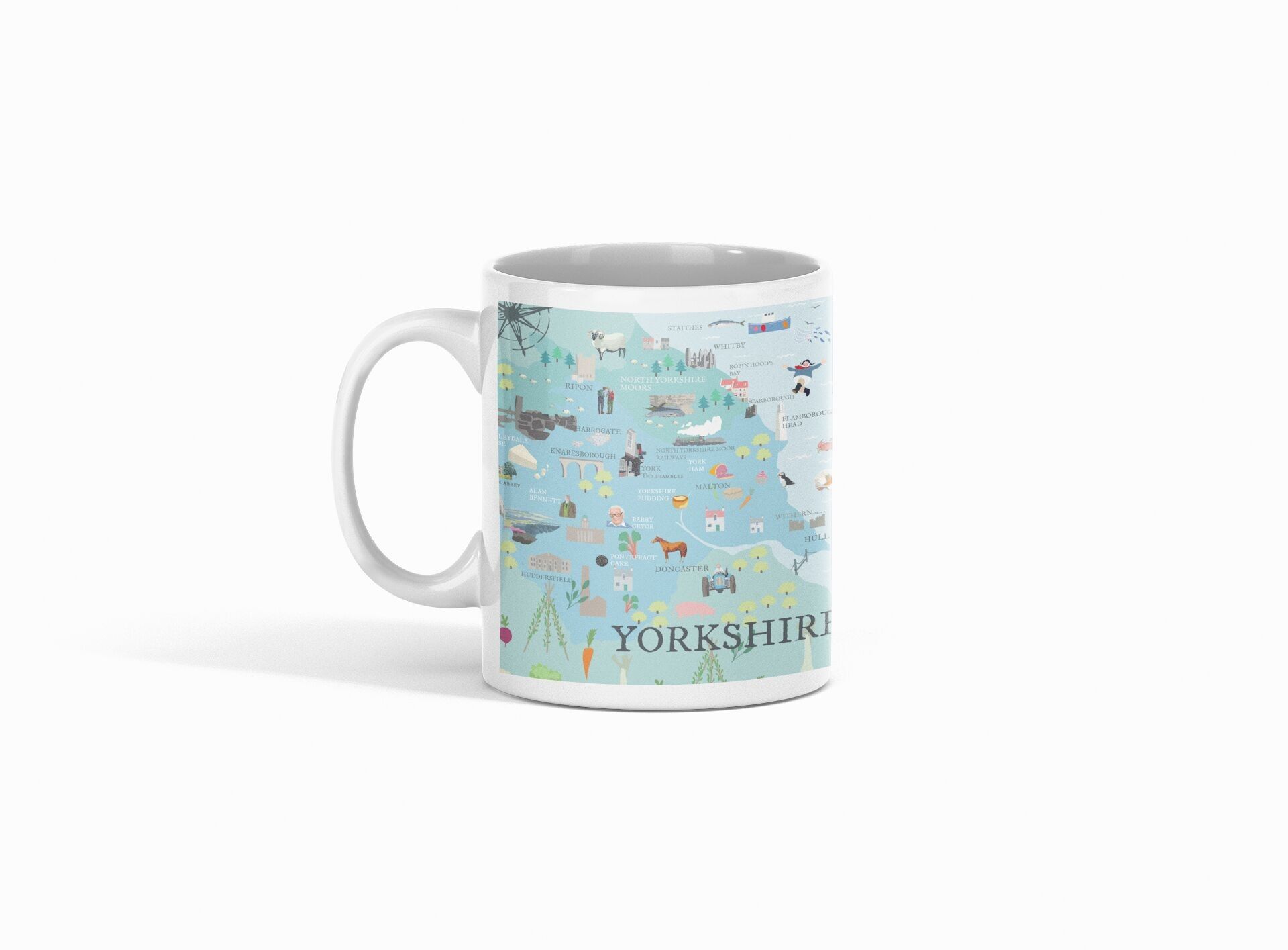 Tazza di saluto con la mappa dello YORKSHIRE