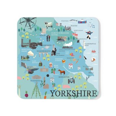 Posavasos con el mapa de Yorkshire