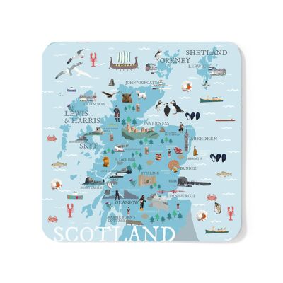Posavasos con el mapa de Escocia