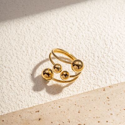 Contemporary adjustable stainless steel ring