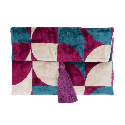 Borsa a mano in velluto di seta IKAT