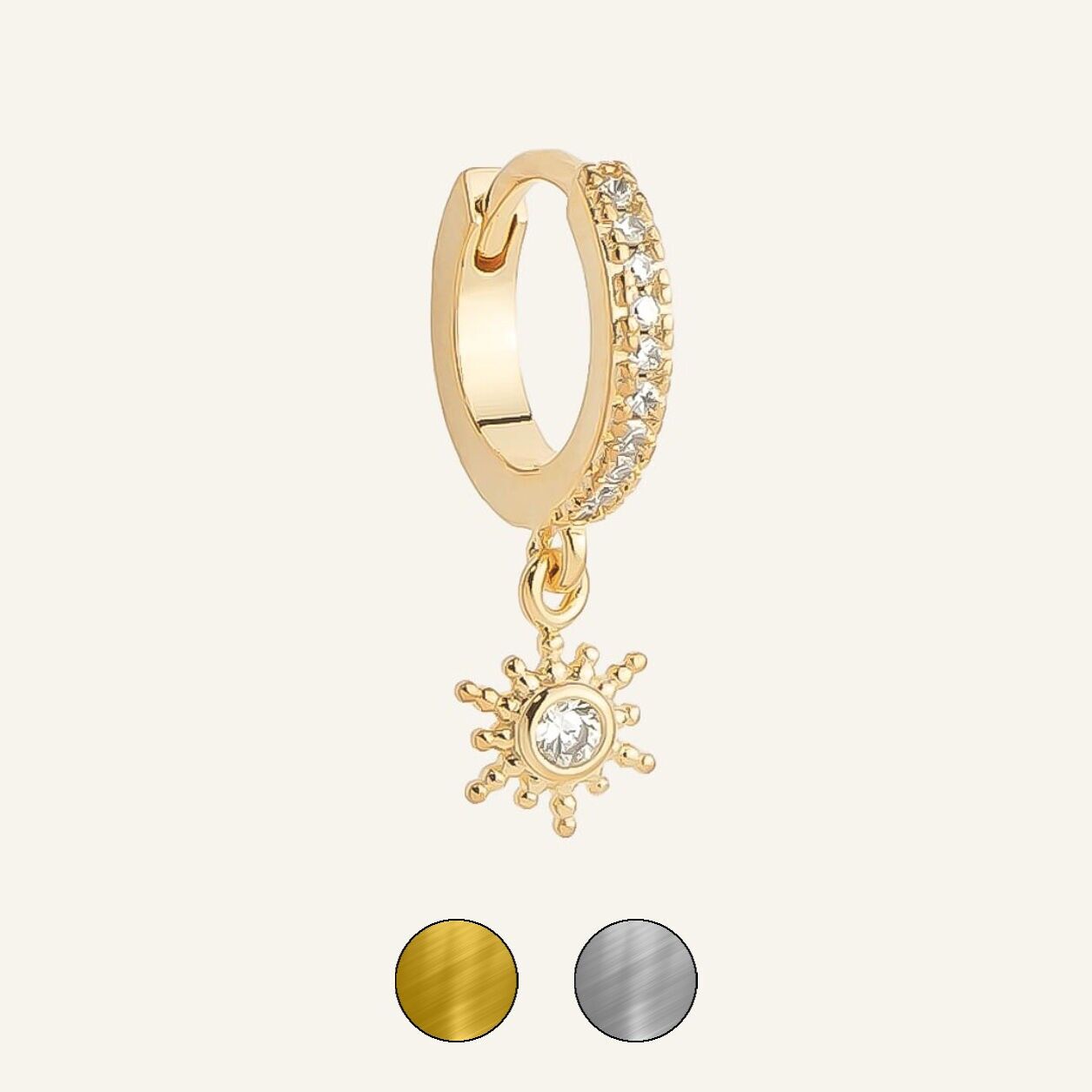 Mini orecchini a cerchio soleggiati