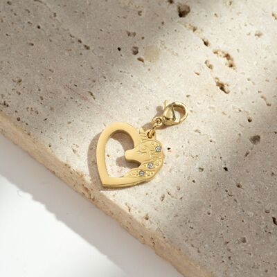 Stainless Steel Unicorn Heart Pendant Fairy Fantasy