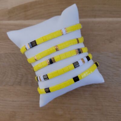 TILA - 5 bracelets - Jaune fluo - Sélection été