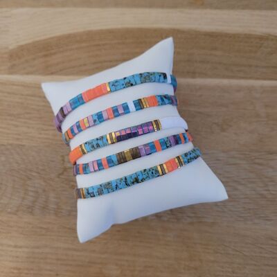 TILA - Naranja, Turquesa y Morado - 5 pulseras - Selección de verano
