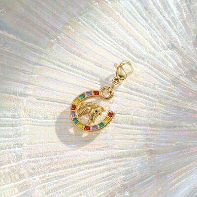 Multicolored Horseshoe Pendant – Stainless Steel