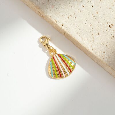 Multicolored Shell Pendant in Stainless Steel
