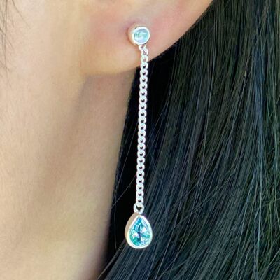 Moonstone & blue topaz earrings