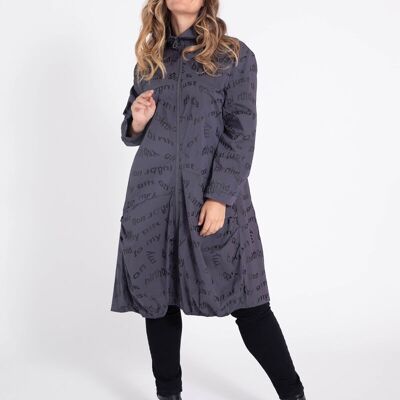 Plus size grey printed jacket (C6501)