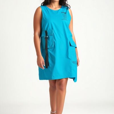 Abito blu in stile urbano taglie forti (C6573)