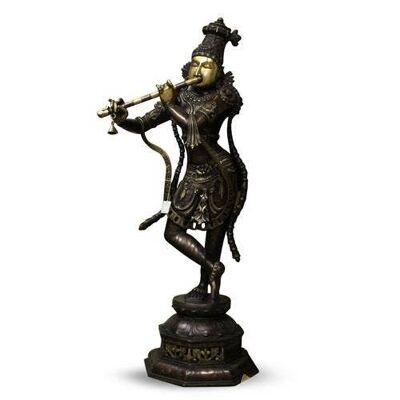 Krishna Standing on Tripple Base W/ Mala