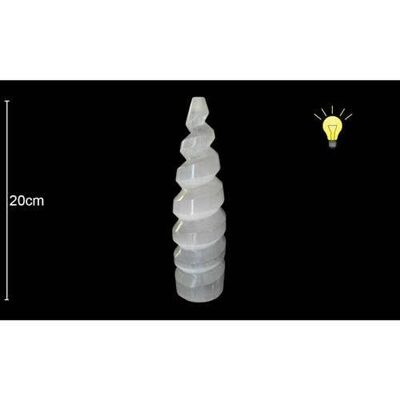 Lampe en sélénite spirales 20 cm