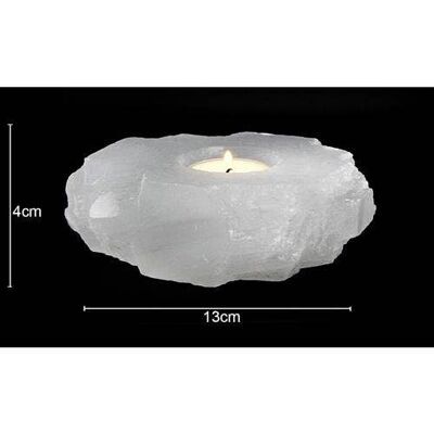 Portacandele in selenite 13 x 4 cm