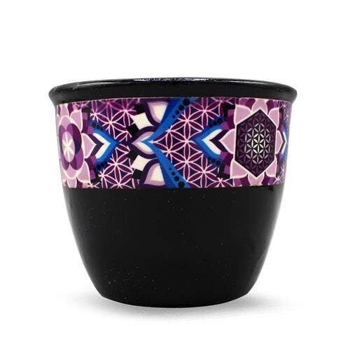 Ciotola in ceramica Smudge Flower of Life nera grande