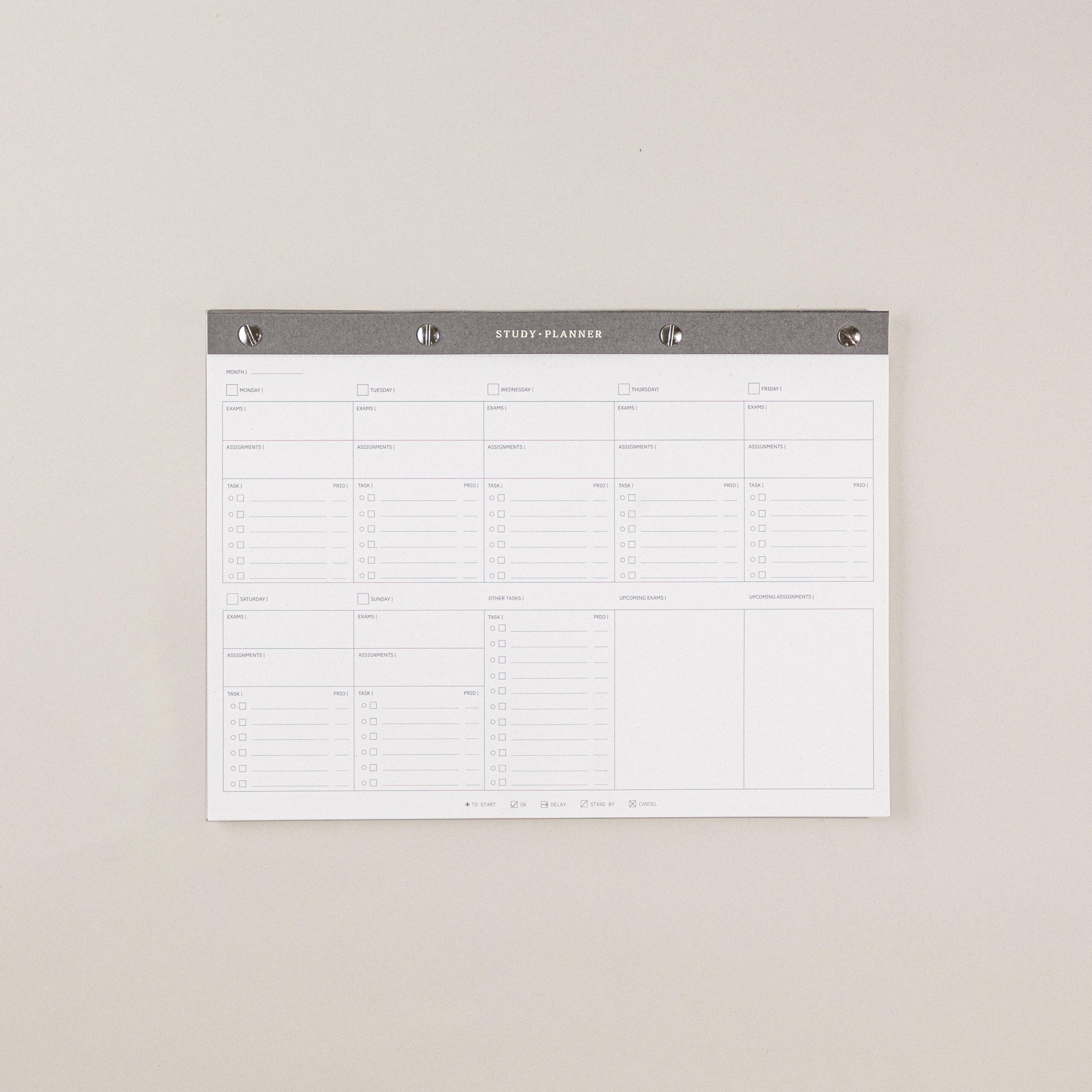 Study planner A4 notepad