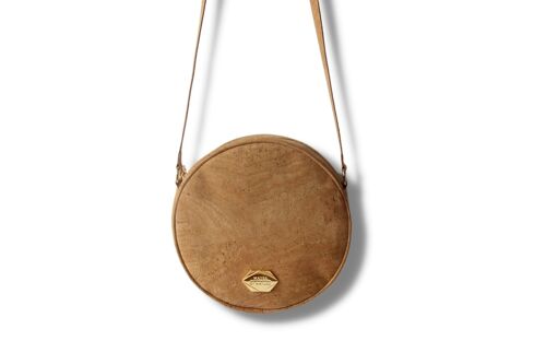 Korktasche Circle Bag - Runde Handtasche aus Kork - Nude (Naturkork)