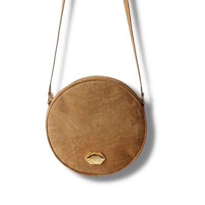 Korktasche Circle Bag - Runde Handtasche aus Kork - Nude (Naturkork)