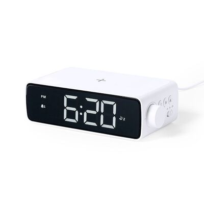 Multifunction Wireless Charger Watch 10W Fast Charging. 36 LEDs. Adjustable Light Intensity.USB connection Color: White