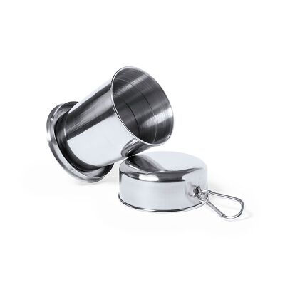 Folding stainless steel cup 220 ml Color: Silver
