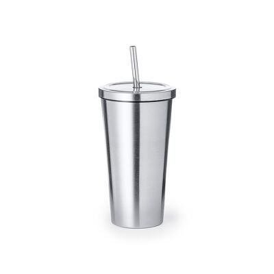 Double-walled thermal steel tumbler 600 ml Color: Silver