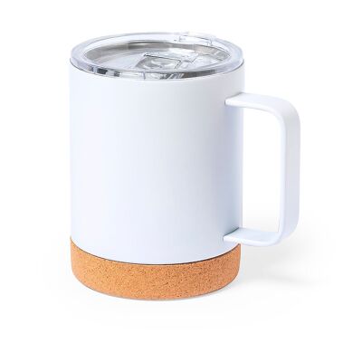 Steel and cork thermal mug 330 ml.Double wall cold/heat