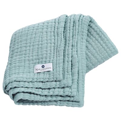 Couverture en mousseline vert jade
