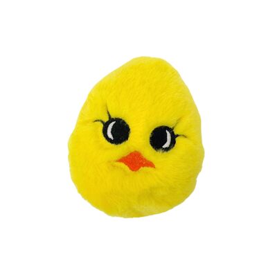 Pollito rellenable con hierba gatera: juguete de peluche arrugado con resorte para gatos con bolsita rellenable de hierba gatera