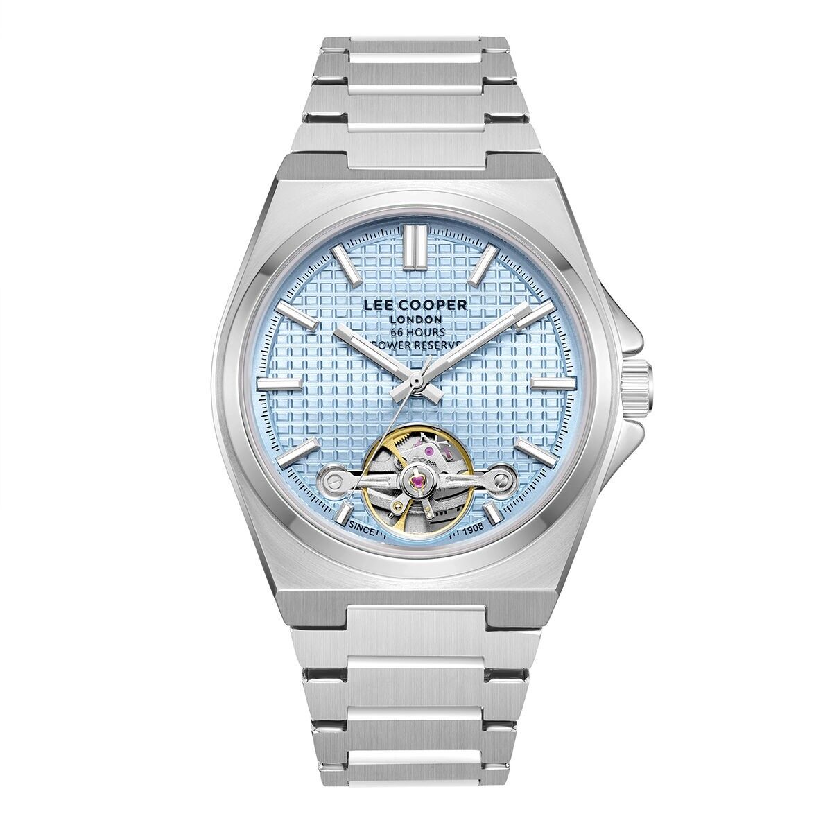 LeeCooper – LLOYD – LC08229 – Herrenuhr – Analoges automatisches Skelettwerk mit offenem Herzen