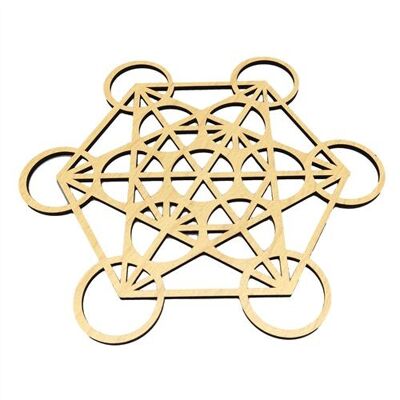 Wooden Grid Metatron Off-White 20cm Set of 2pcs
