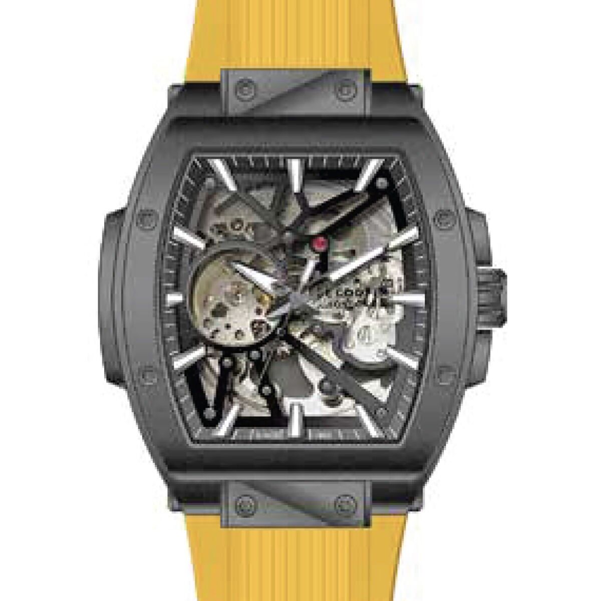 Lee Cooper - LYAM - LC07979 - Orologio automatico da uomo - Cassa in metallo a forma di barile - Quadrante scheletrato